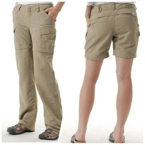 The North Face Womens Convertible Cargo Hiking Pants/Shorts Outdoor Khaki Size 4 - Picture 1 of 11